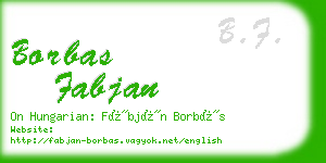 borbas fabjan business card